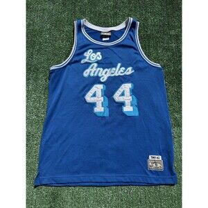 Hardwood Classics Jerry West #44 Blue NBA Los Angeles Lakers L Jersey 1961-62